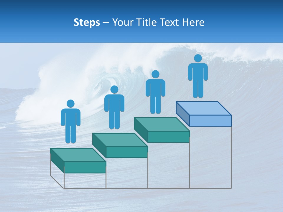 A Large Blue Wave In The Ocean With A Sky Background PowerPoint Template
