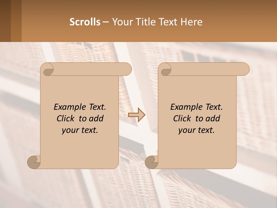 Wicker Baskets Are Lined Up On A Wall PowerPoint Template