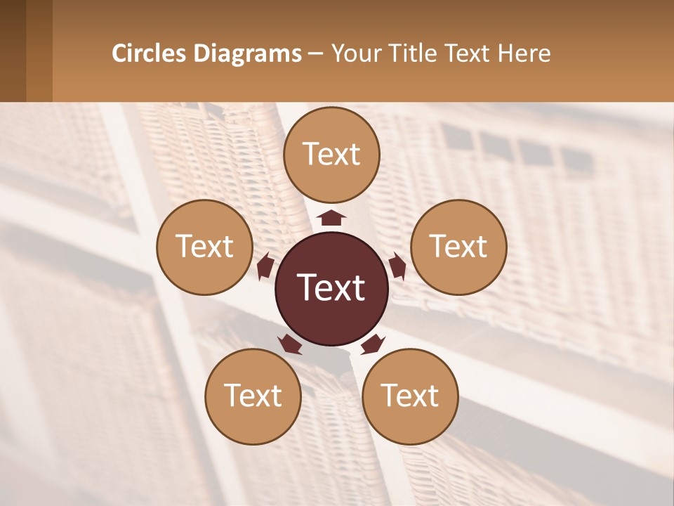 Wicker Baskets Are Lined Up On A Wall PowerPoint Template