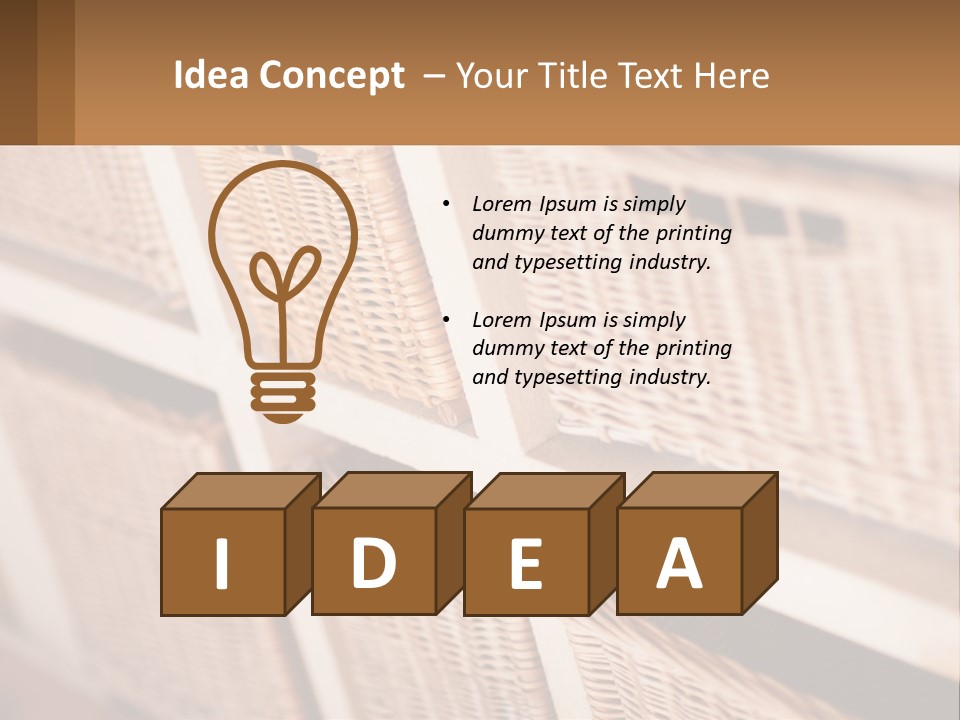 Wicker Baskets Are Lined Up On A Wall PowerPoint Template
