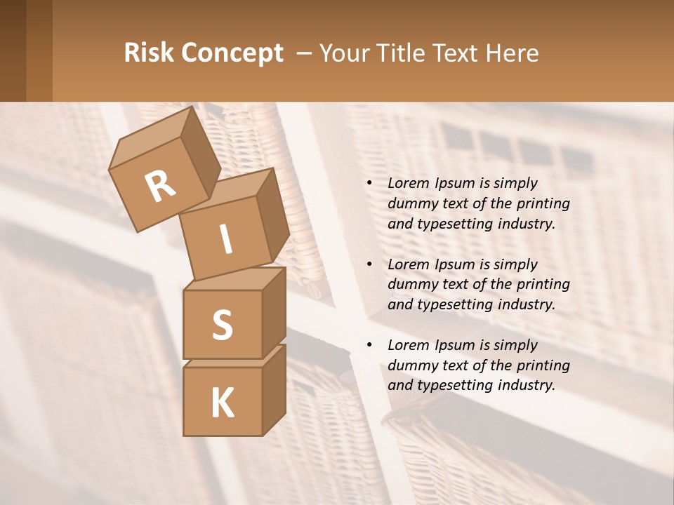 Wicker Baskets Are Lined Up On A Wall PowerPoint Template