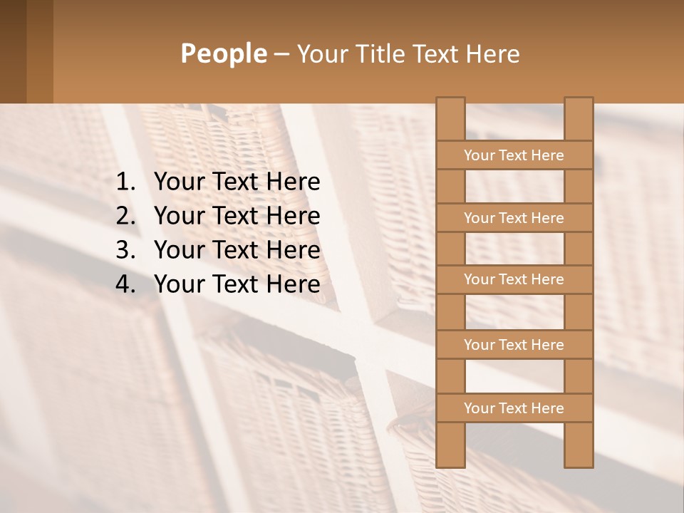 Wicker Baskets Are Lined Up On A Wall PowerPoint Template