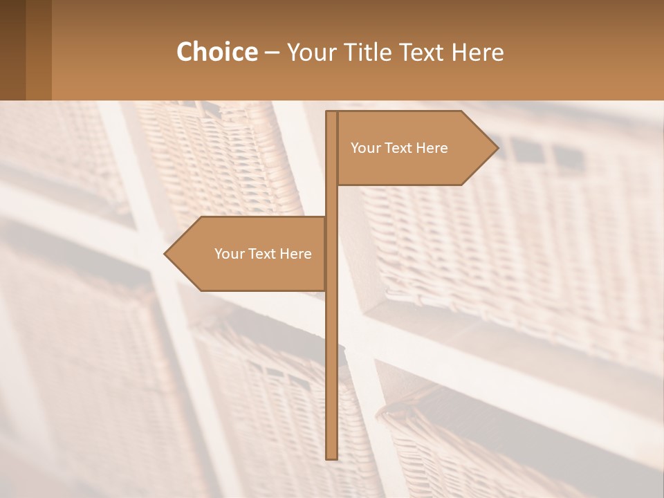 Wicker Baskets Are Lined Up On A Wall PowerPoint Template