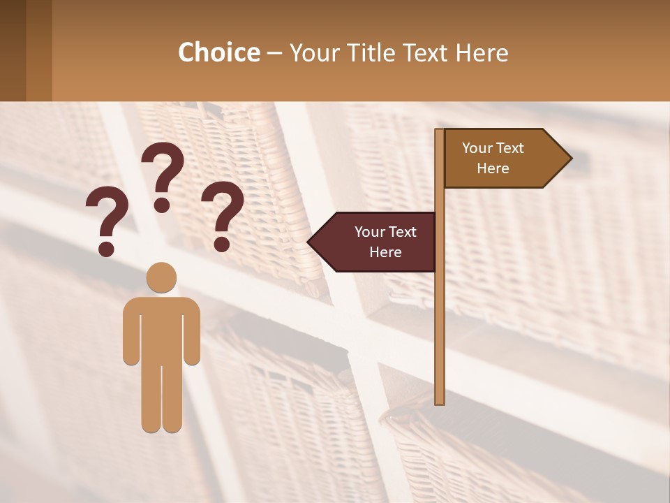 Wicker Baskets Are Lined Up On A Wall PowerPoint Template