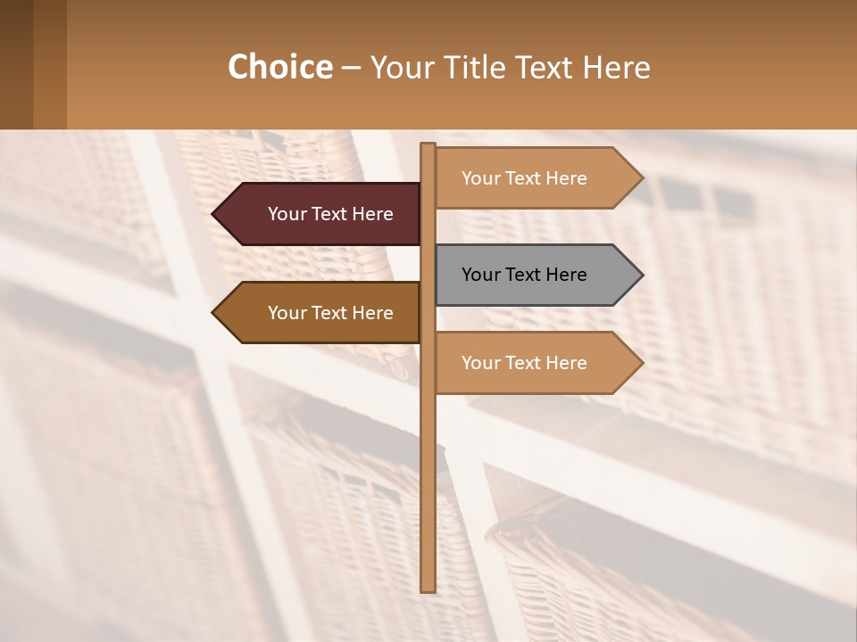 Wicker Baskets Are Lined Up On A Wall PowerPoint Template