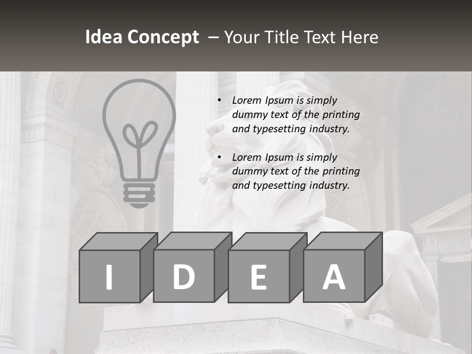 A Statue Of A Lion In Front Of A Building PowerPoint Template