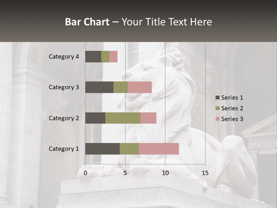 A Statue Of A Lion In Front Of A Building PowerPoint Template