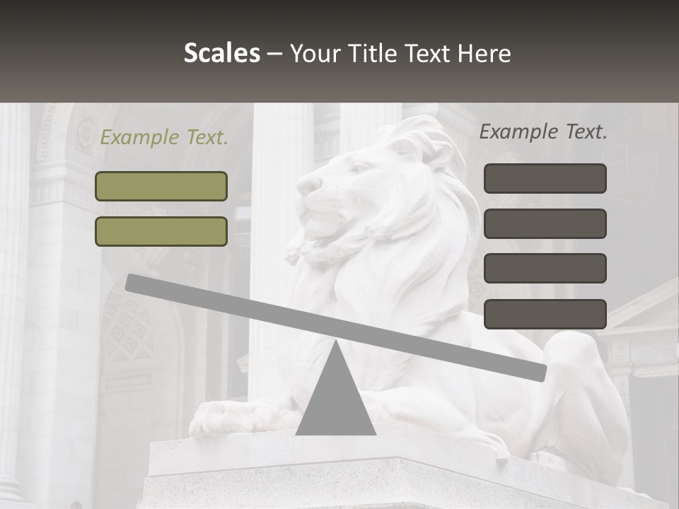 A Statue Of A Lion In Front Of A Building PowerPoint Template