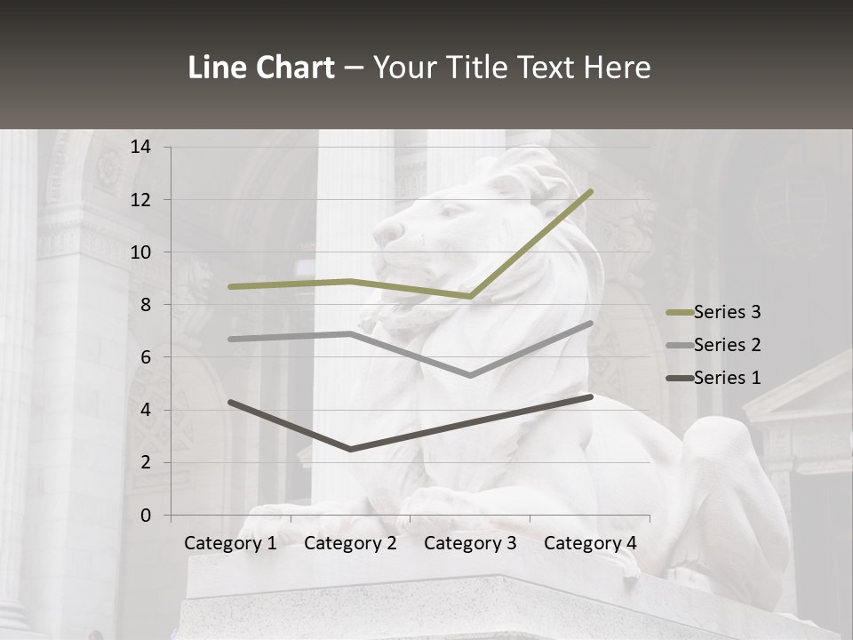 A Statue Of A Lion In Front Of A Building PowerPoint Template