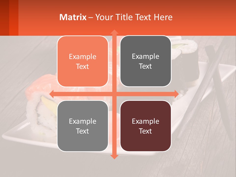 A Plate Of Sushi And Chopsticks On A Wooden Table PowerPoint Template