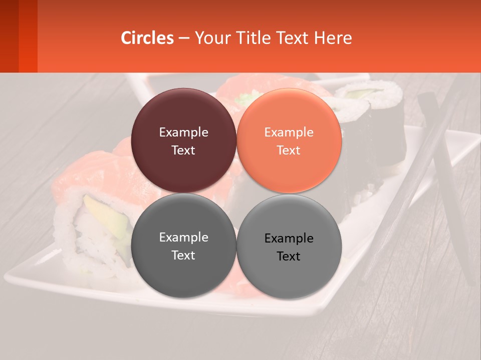 A Plate Of Sushi And Chopsticks On A Wooden Table PowerPoint Template