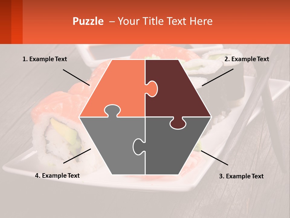 A Plate Of Sushi And Chopsticks On A Wooden Table PowerPoint Template