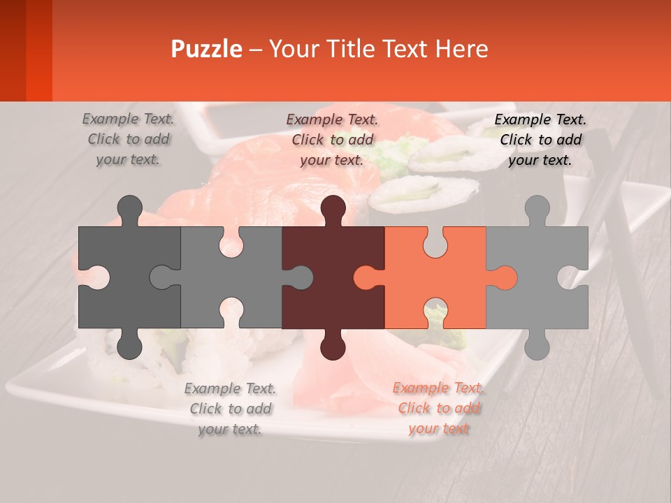 A Plate Of Sushi And Chopsticks On A Wooden Table PowerPoint Template