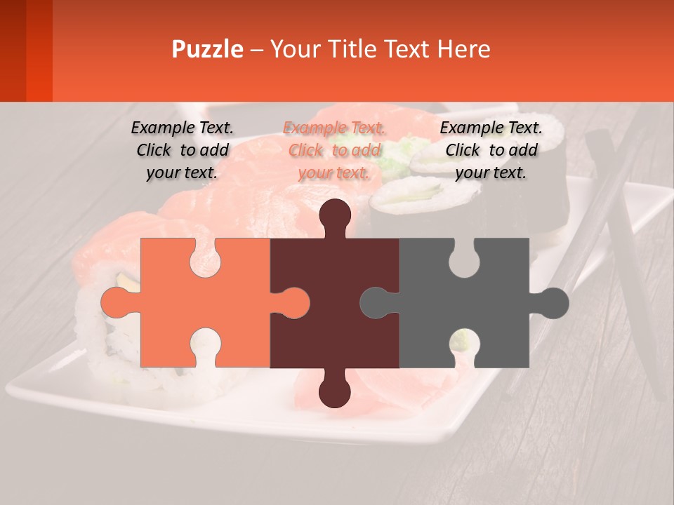 A Plate Of Sushi And Chopsticks On A Wooden Table PowerPoint Template