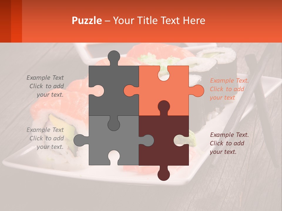 A Plate Of Sushi And Chopsticks On A Wooden Table PowerPoint Template
