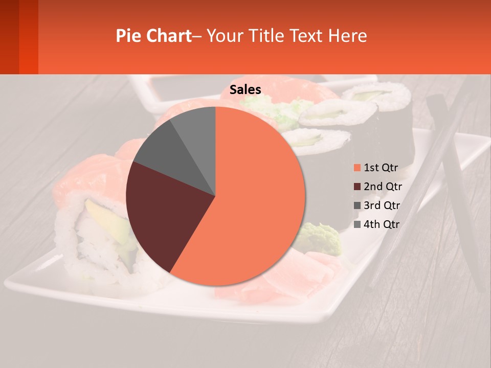 A Plate Of Sushi And Chopsticks On A Wooden Table PowerPoint Template