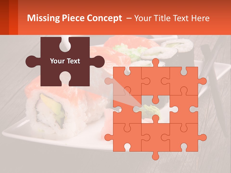 A Plate Of Sushi And Chopsticks On A Wooden Table PowerPoint Template