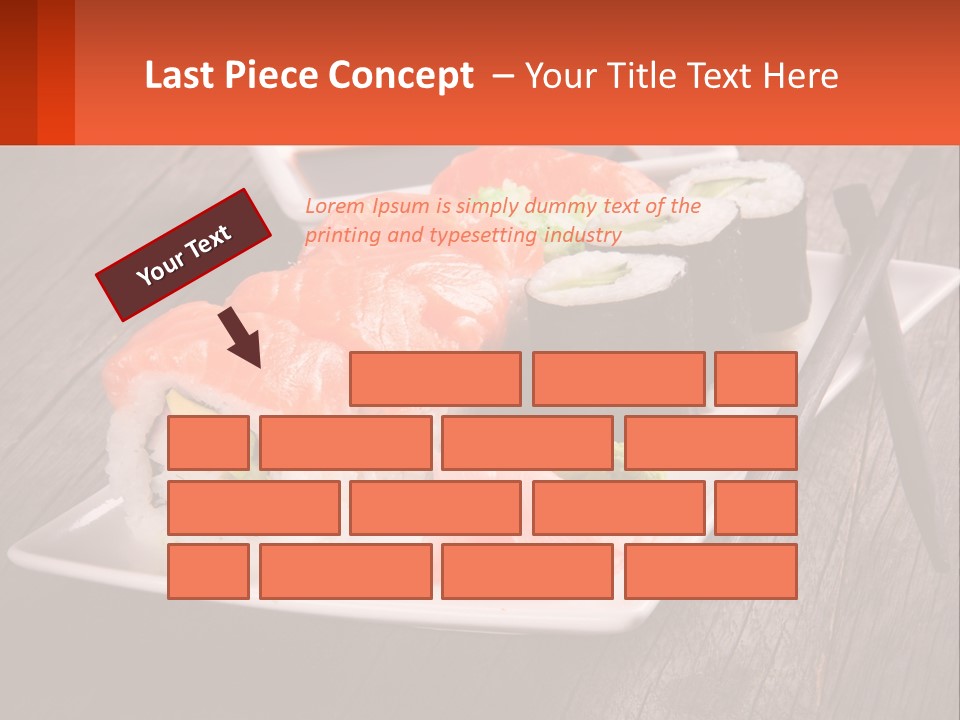 A Plate Of Sushi And Chopsticks On A Wooden Table PowerPoint Template