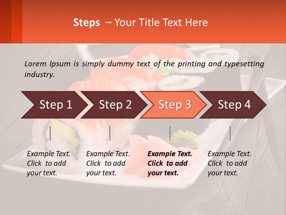 A Plate Of Sushi And Chopsticks On A Wooden Table PowerPoint Template