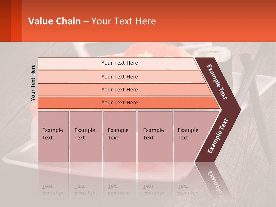 A Plate Of Sushi And Chopsticks On A Wooden Table PowerPoint Template