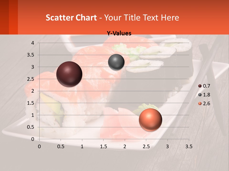 A Plate Of Sushi And Chopsticks On A Wooden Table PowerPoint Template