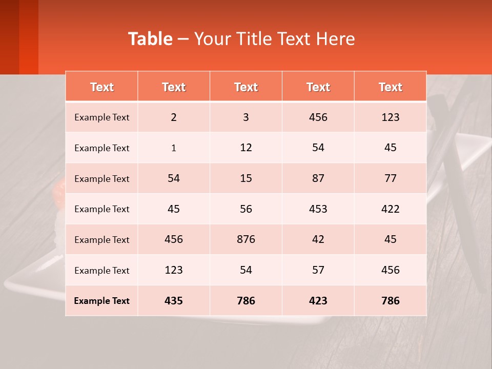 A Plate Of Sushi And Chopsticks On A Wooden Table PowerPoint Template