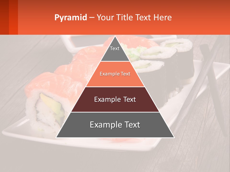 A Plate Of Sushi And Chopsticks On A Wooden Table PowerPoint Template