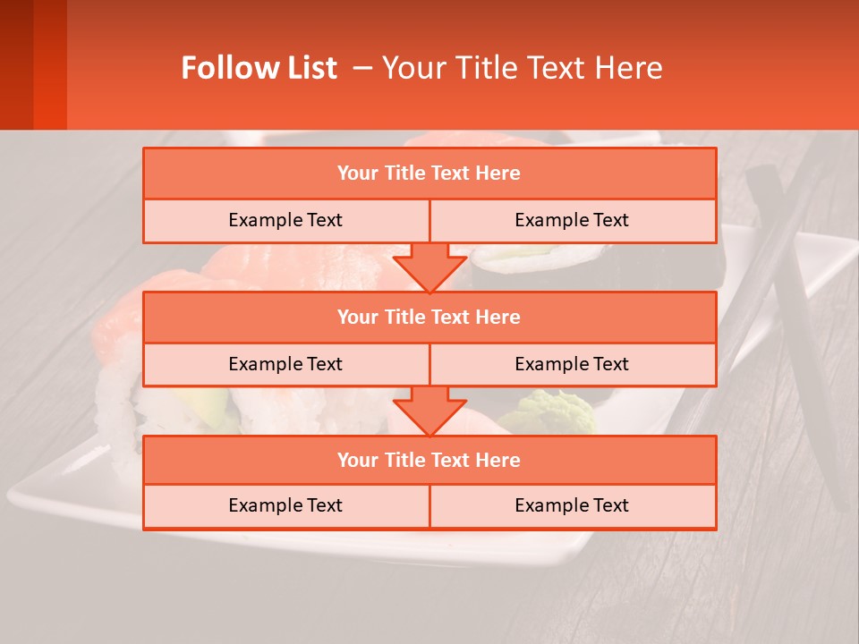 A Plate Of Sushi And Chopsticks On A Wooden Table PowerPoint Template