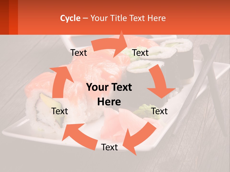 A Plate Of Sushi And Chopsticks On A Wooden Table PowerPoint Template