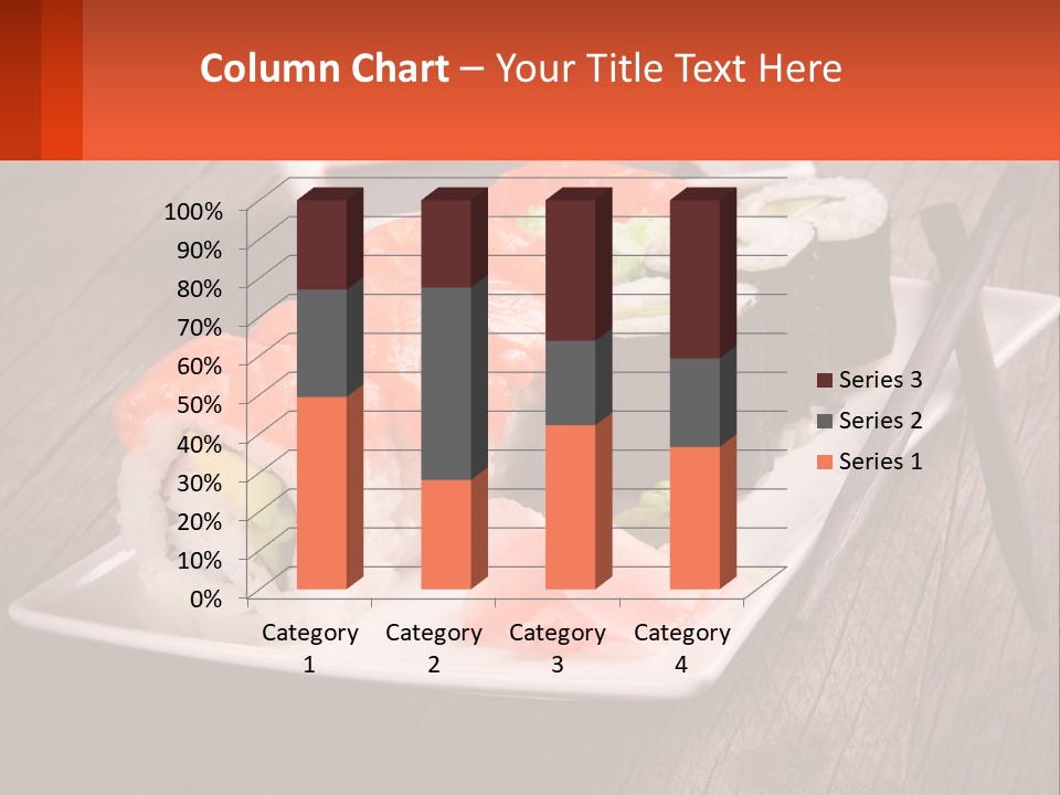 A Plate Of Sushi And Chopsticks On A Wooden Table PowerPoint Template