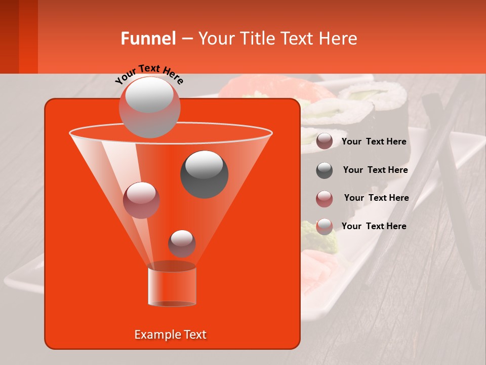A Plate Of Sushi And Chopsticks On A Wooden Table PowerPoint Template