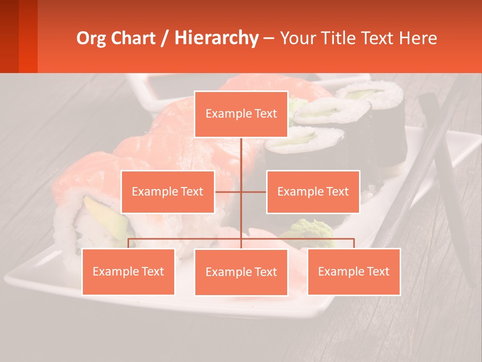 A Plate Of Sushi And Chopsticks On A Wooden Table PowerPoint Template