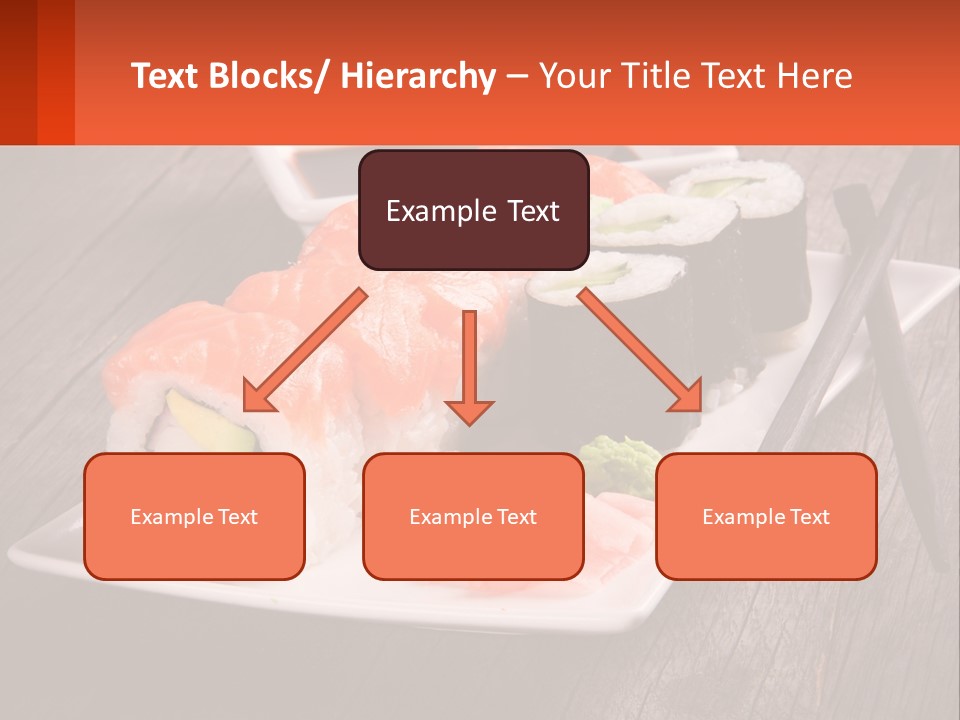 A Plate Of Sushi And Chopsticks On A Wooden Table PowerPoint Template