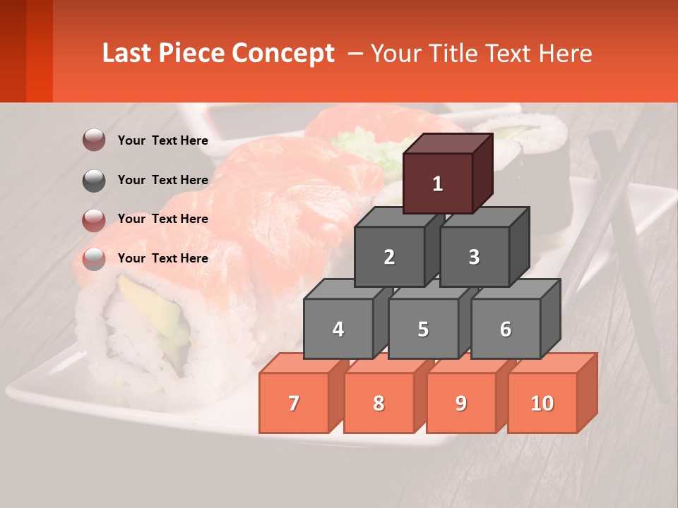 A Plate Of Sushi And Chopsticks On A Wooden Table PowerPoint Template