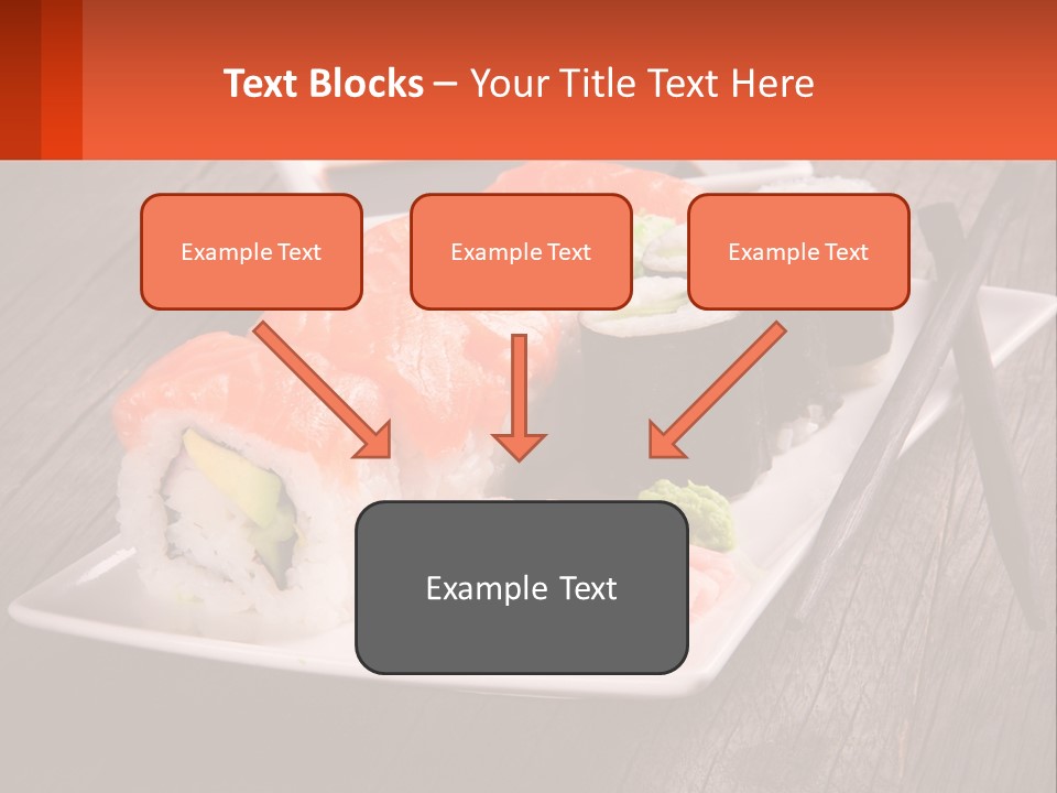 A Plate Of Sushi And Chopsticks On A Wooden Table PowerPoint Template
