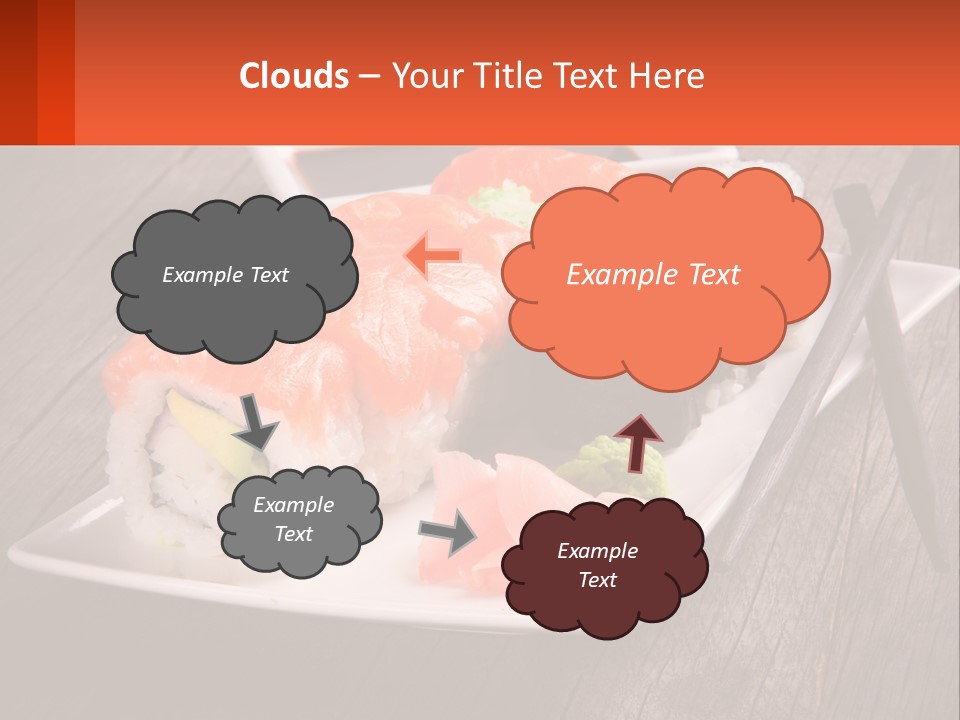 A Plate Of Sushi And Chopsticks On A Wooden Table PowerPoint Template