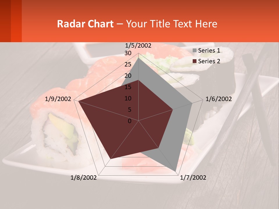 A Plate Of Sushi And Chopsticks On A Wooden Table PowerPoint Template