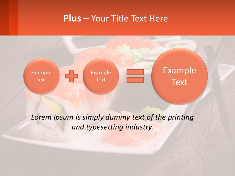 A Plate Of Sushi And Chopsticks On A Wooden Table PowerPoint Template