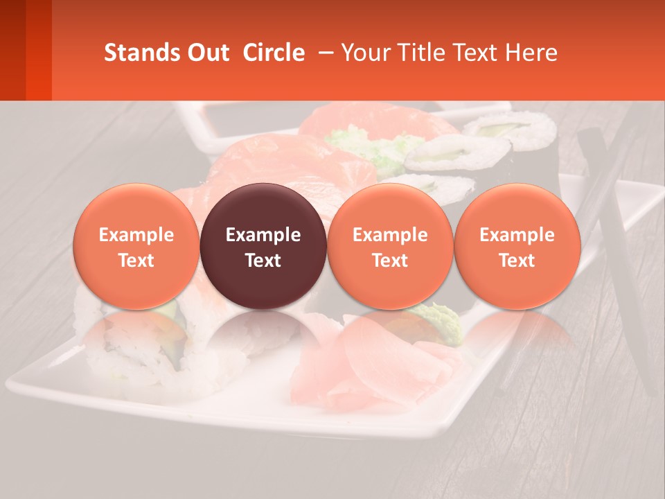 A Plate Of Sushi And Chopsticks On A Wooden Table PowerPoint Template