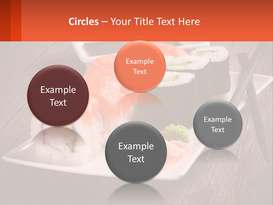 A Plate Of Sushi And Chopsticks On A Wooden Table PowerPoint Template