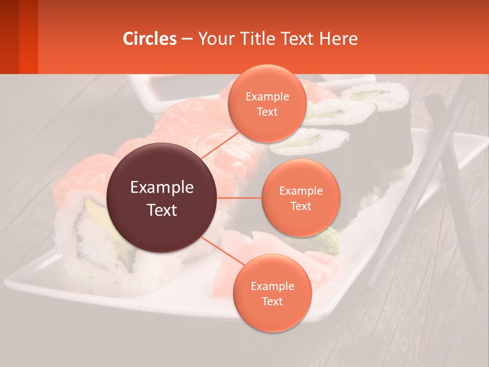 A Plate Of Sushi And Chopsticks On A Wooden Table PowerPoint Template
