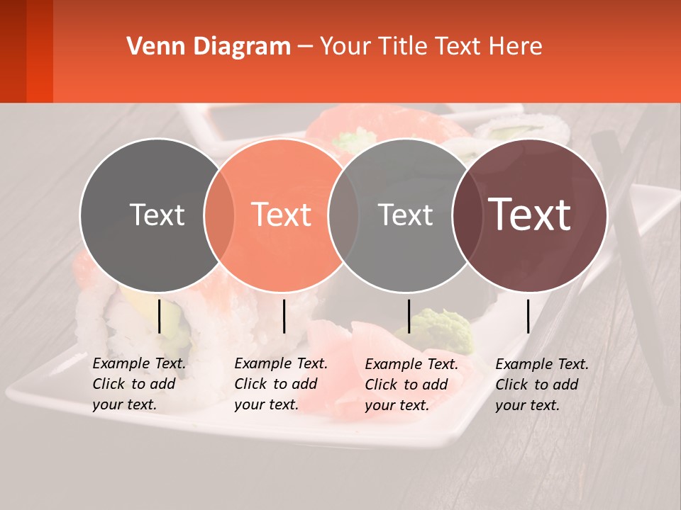 A Plate Of Sushi And Chopsticks On A Wooden Table PowerPoint Template