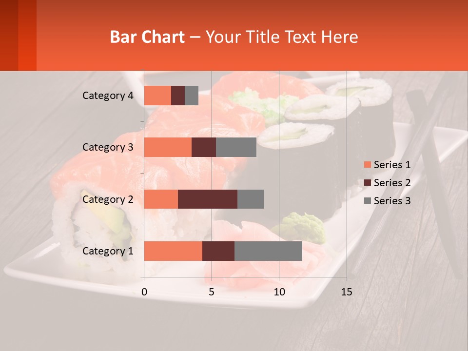 A Plate Of Sushi And Chopsticks On A Wooden Table PowerPoint Template