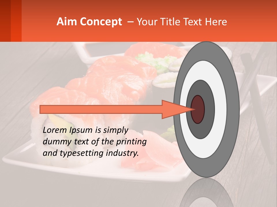 A Plate Of Sushi And Chopsticks On A Wooden Table PowerPoint Template