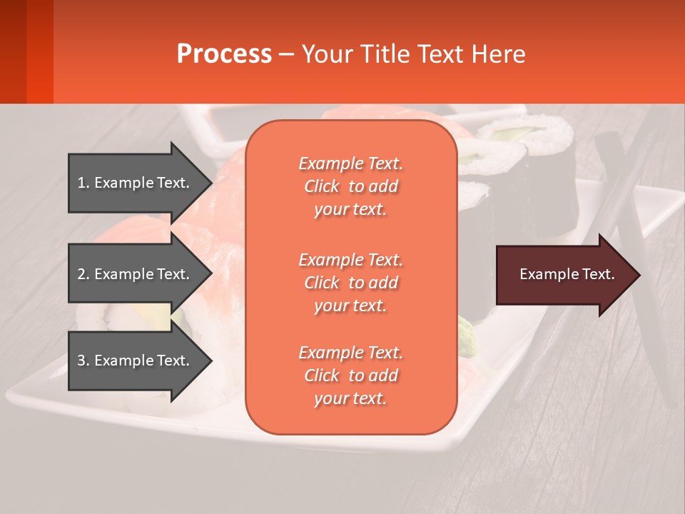A Plate Of Sushi And Chopsticks On A Wooden Table PowerPoint Template