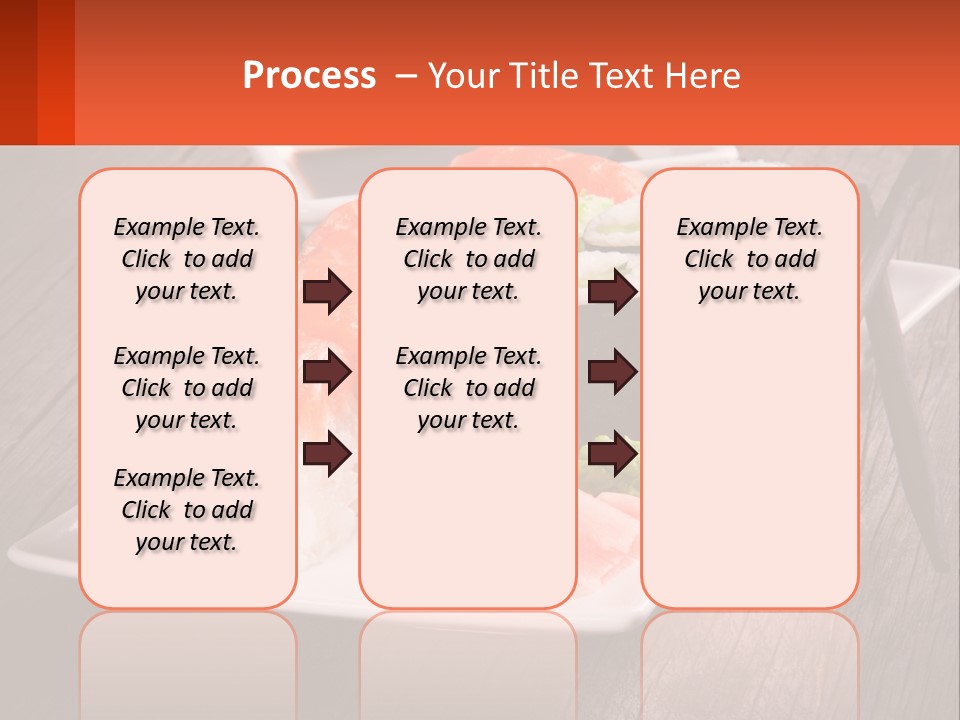 A Plate Of Sushi And Chopsticks On A Wooden Table PowerPoint Template