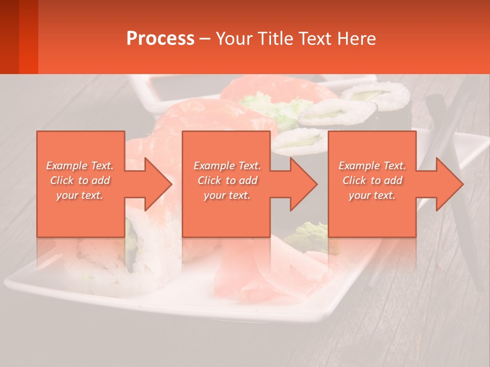 A Plate Of Sushi And Chopsticks On A Wooden Table PowerPoint Template