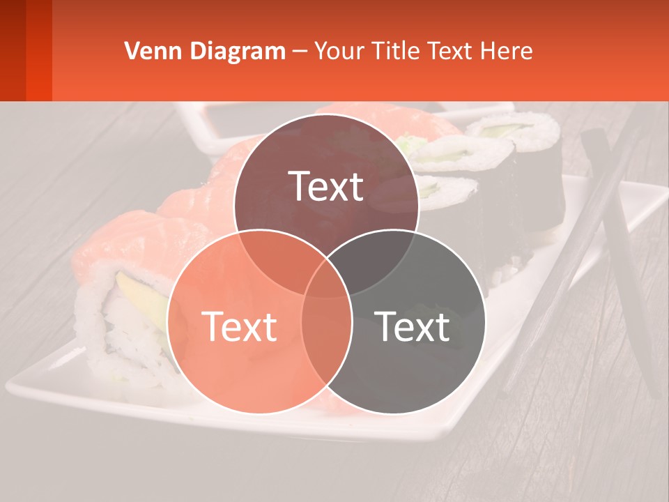 A Plate Of Sushi And Chopsticks On A Wooden Table PowerPoint Template