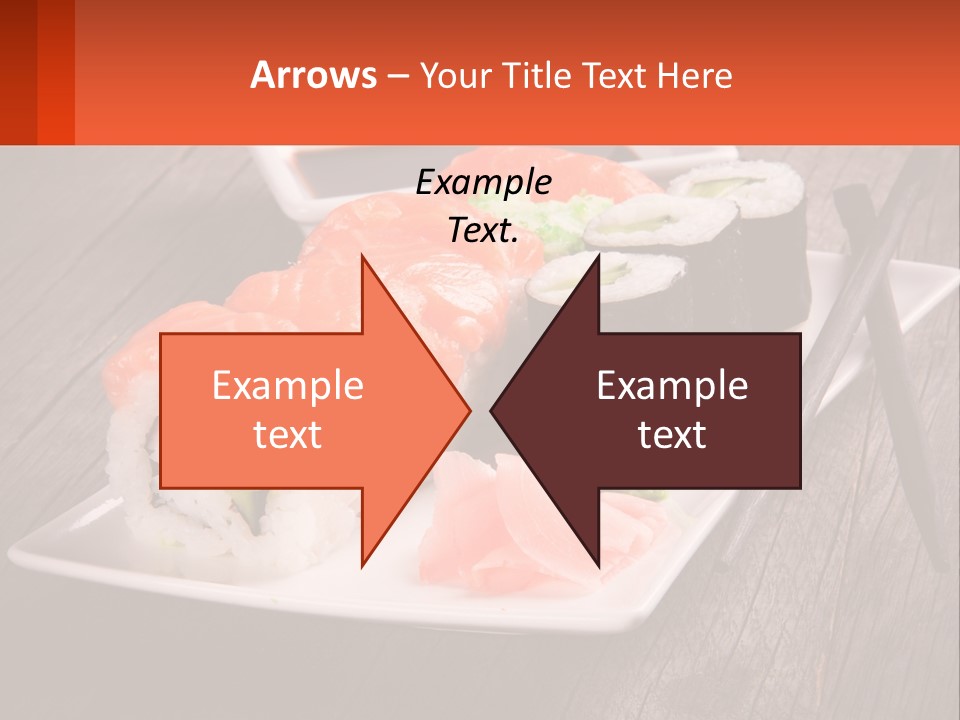 A Plate Of Sushi And Chopsticks On A Wooden Table PowerPoint Template