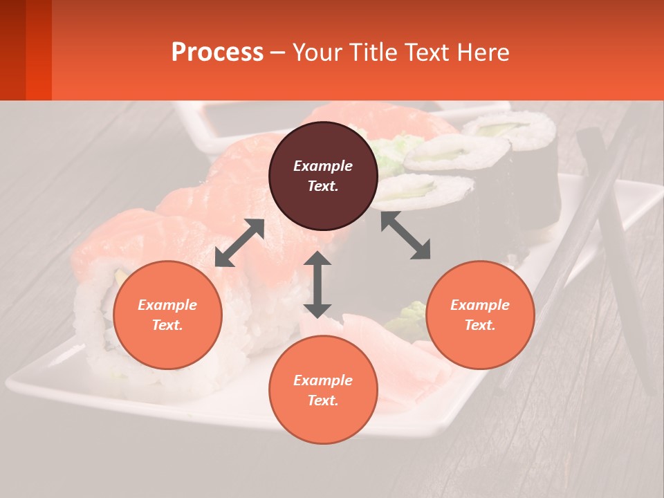 A Plate Of Sushi And Chopsticks On A Wooden Table PowerPoint Template